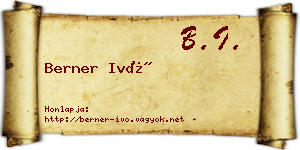 Berner Ivó névjegykártya