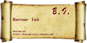 Berner Ivó névjegykártya
